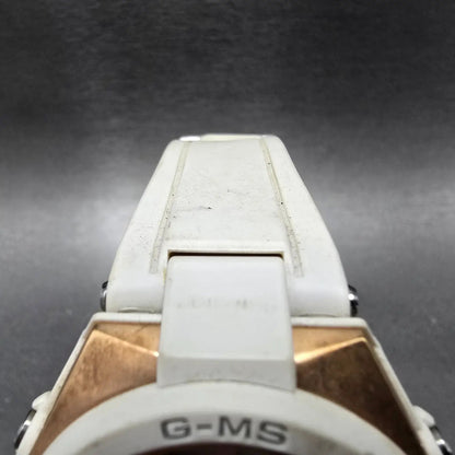 Casio Baby-G MSG-W100 Watch Women 41mm White Rose Gold Alarm Chrono Solar Works4