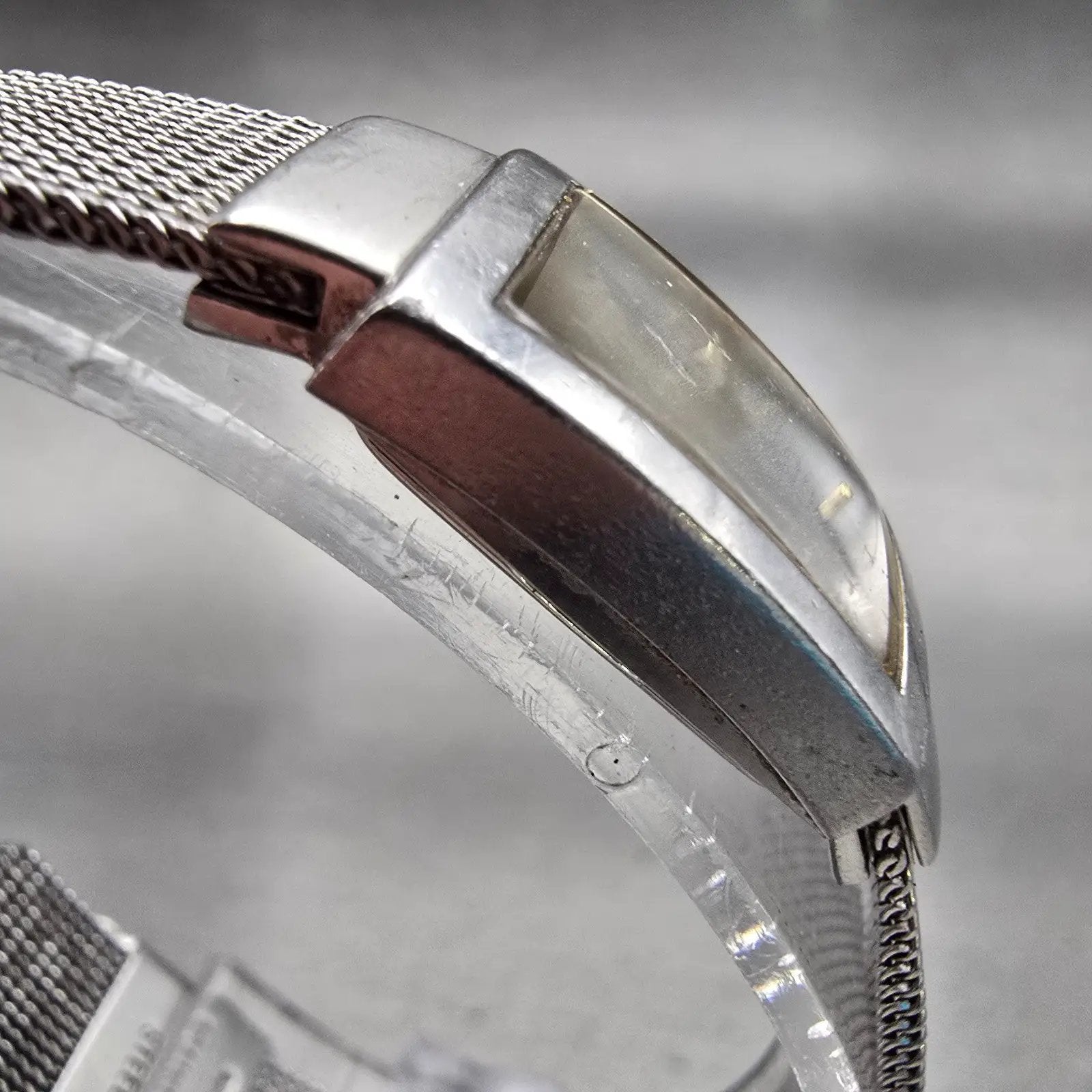 Skagen Denmark Watch Women 15mm Silver Dial Silver Tone Rectangle 490SGS New Bat3
