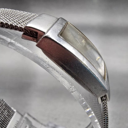 Skagen Denmark Watch Women 15mm Silver Dial Silver Tone Rectangle 490SGS New Bat3