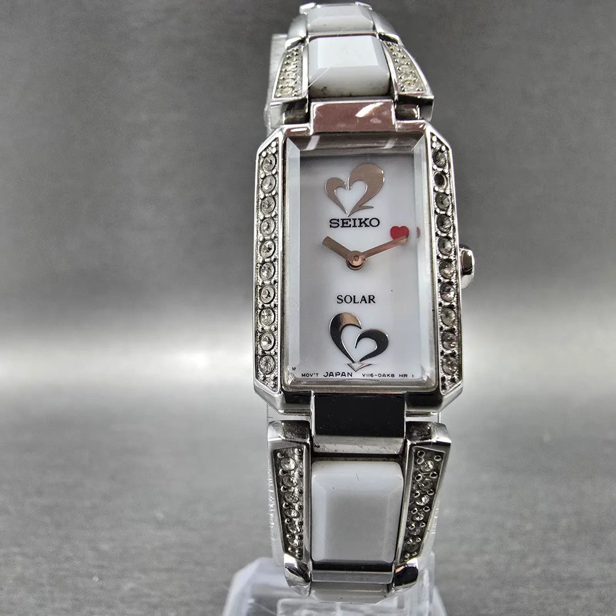 Seiko Tressia Watch Women 16mm White Dial Silver Crystal SUP185 Solar Works5