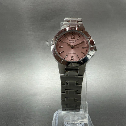 Casio Watch Women 24mm Pink Dial Silver Tone Round LTP-1177 New Battery 6575