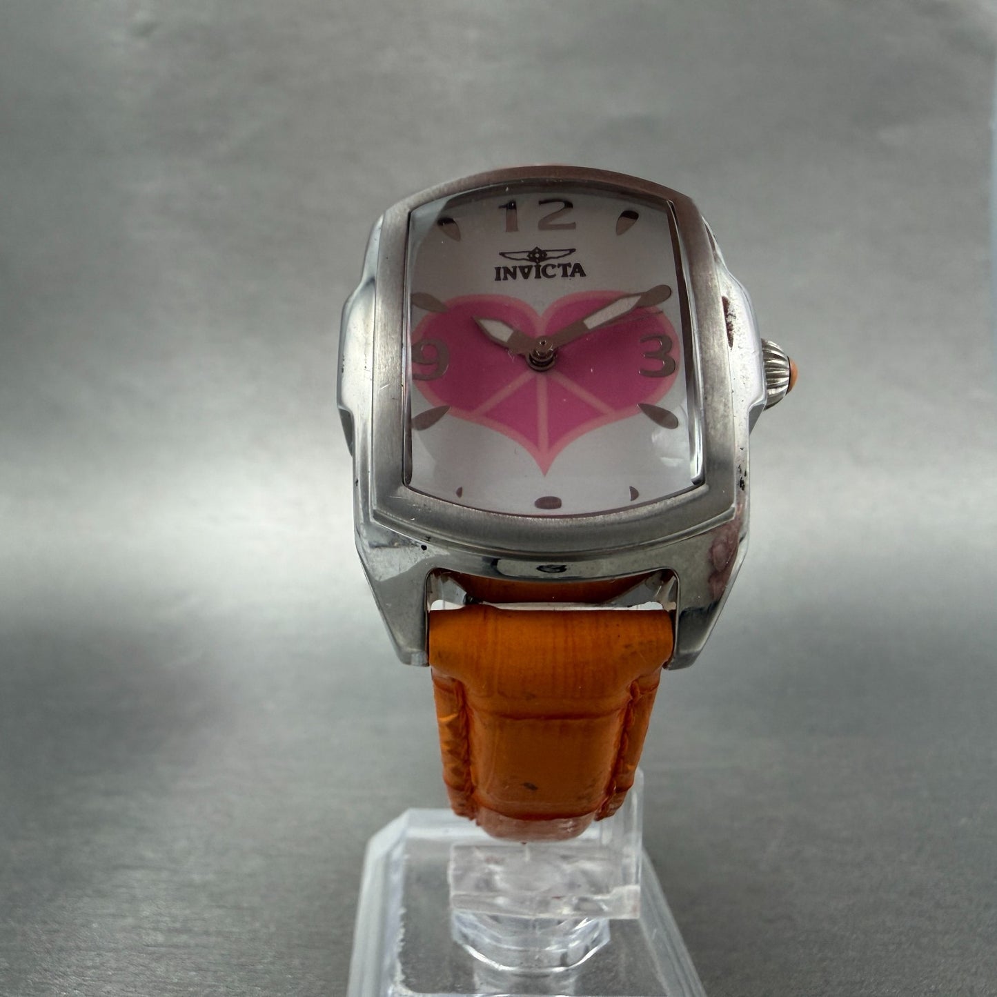 Invicta Lupah Watch Women 29mm White Dial Silver Tone 19840 New Batt Pink Heart5