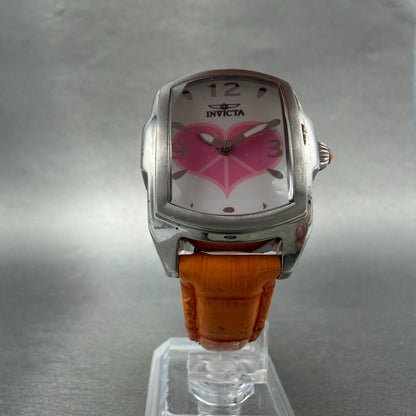 Invicta Lupah Watch Women 29mm White Dial Silver Tone 19840 New Batt Pink Heart5