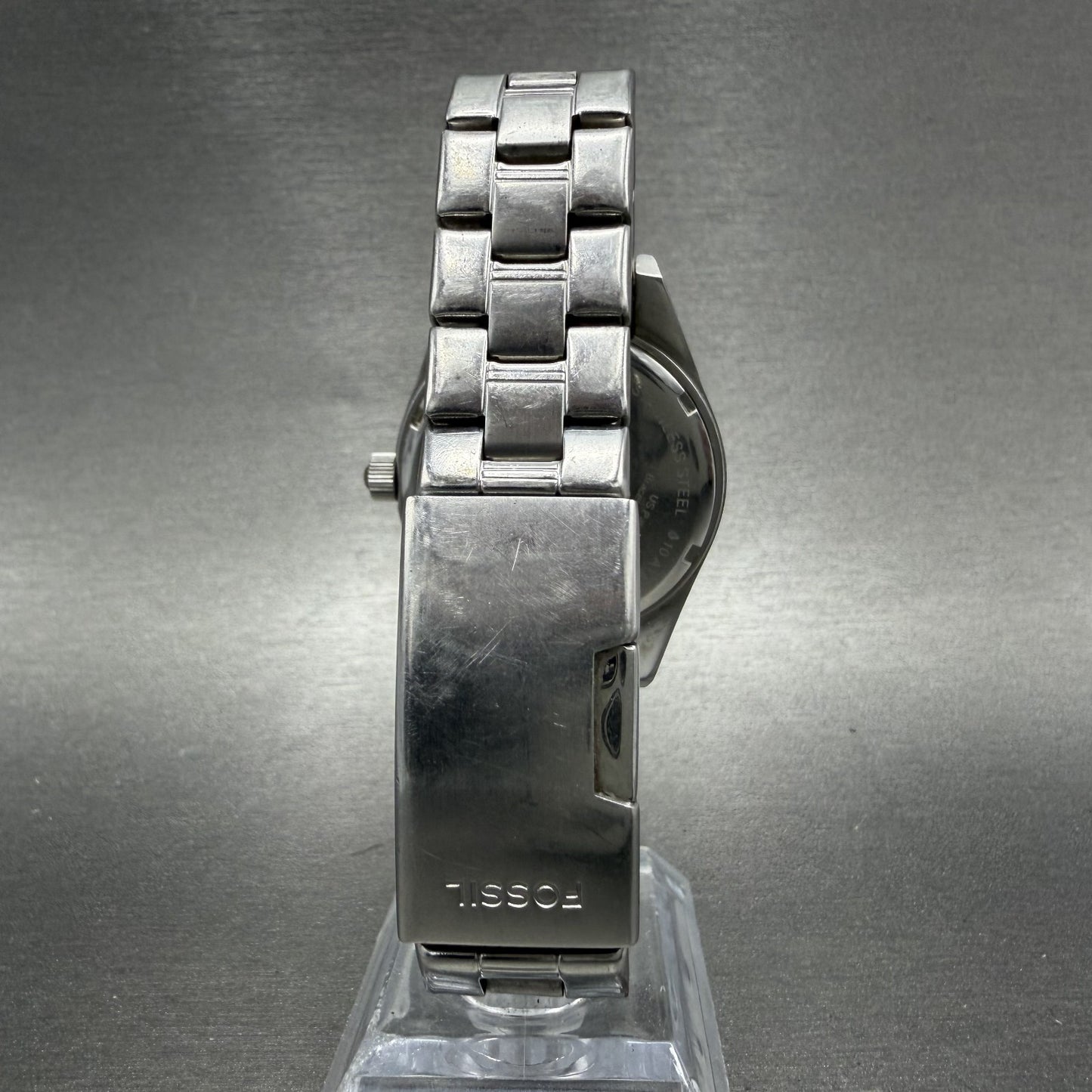 Fossil Watch Women 37mm White Dial Silver Tone Daydate Round BQ9340 New Battery7