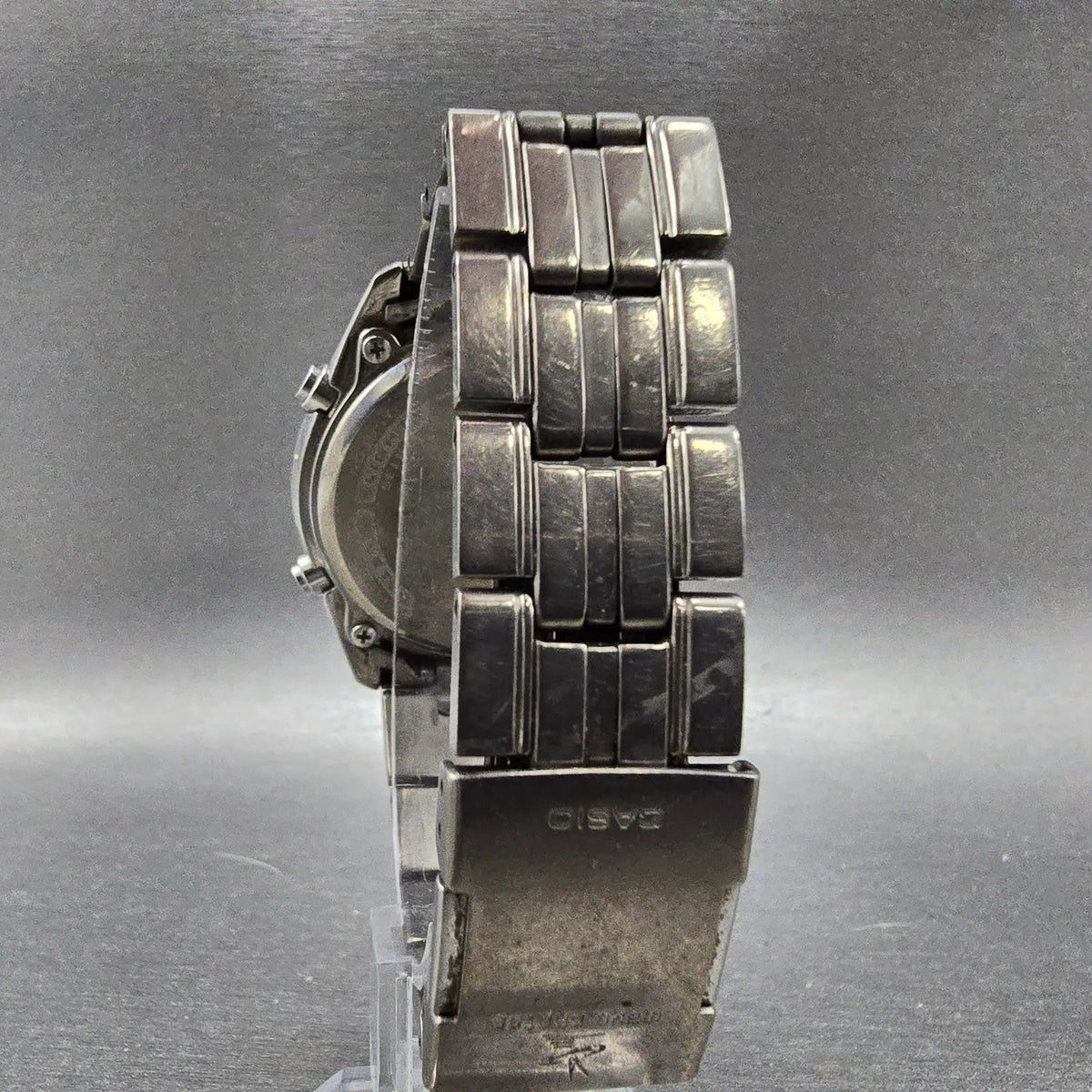 Casio WVQ-110TDJ Watch Men 40mm Blue Dial Titanium Alarm Chrono Waveceptor PARTS9