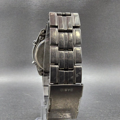 Casio WVQ-110TDJ Watch Men 40mm Blue Dial Titanium Alarm Chrono Waveceptor PARTS9
