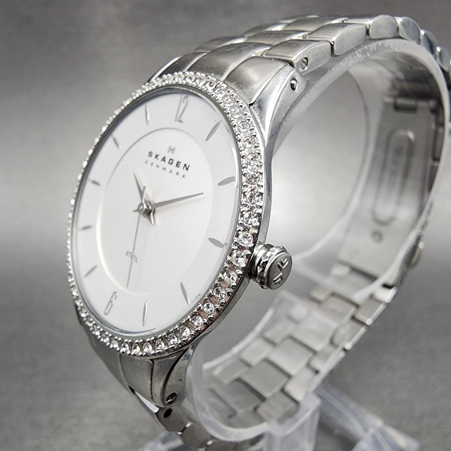 Skagen Watch Women 30mm White Dial Stainless Steel Round 347SSX New Battery2