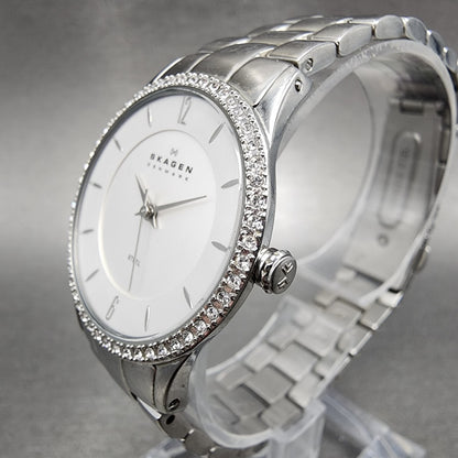 Skagen Watch Women 30mm White Dial Stainless Steel Round 347SSX New Battery2