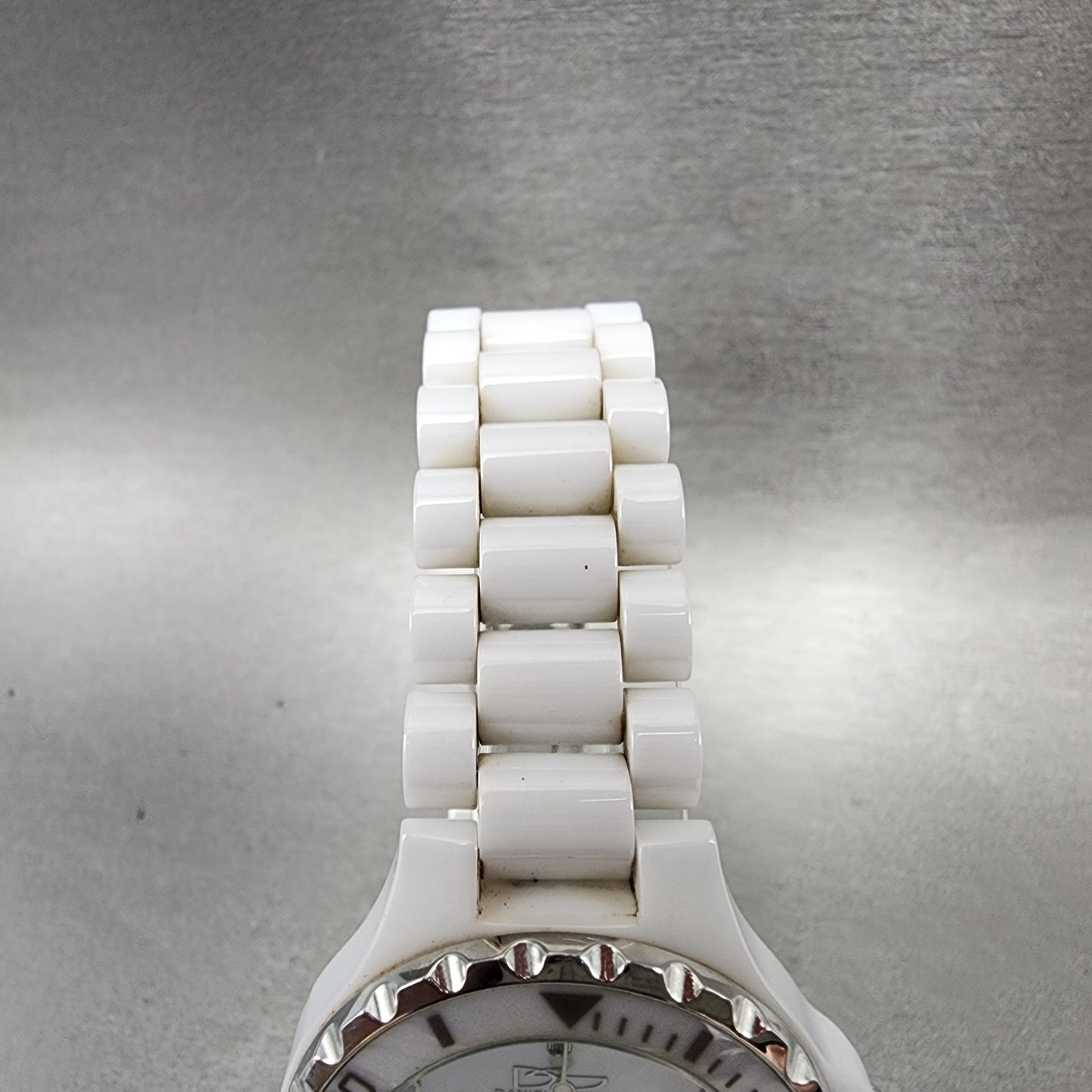 Daniel Steiger Dive Watch Women 38mm MOP Dial White Ceramic Date Round New Batt4