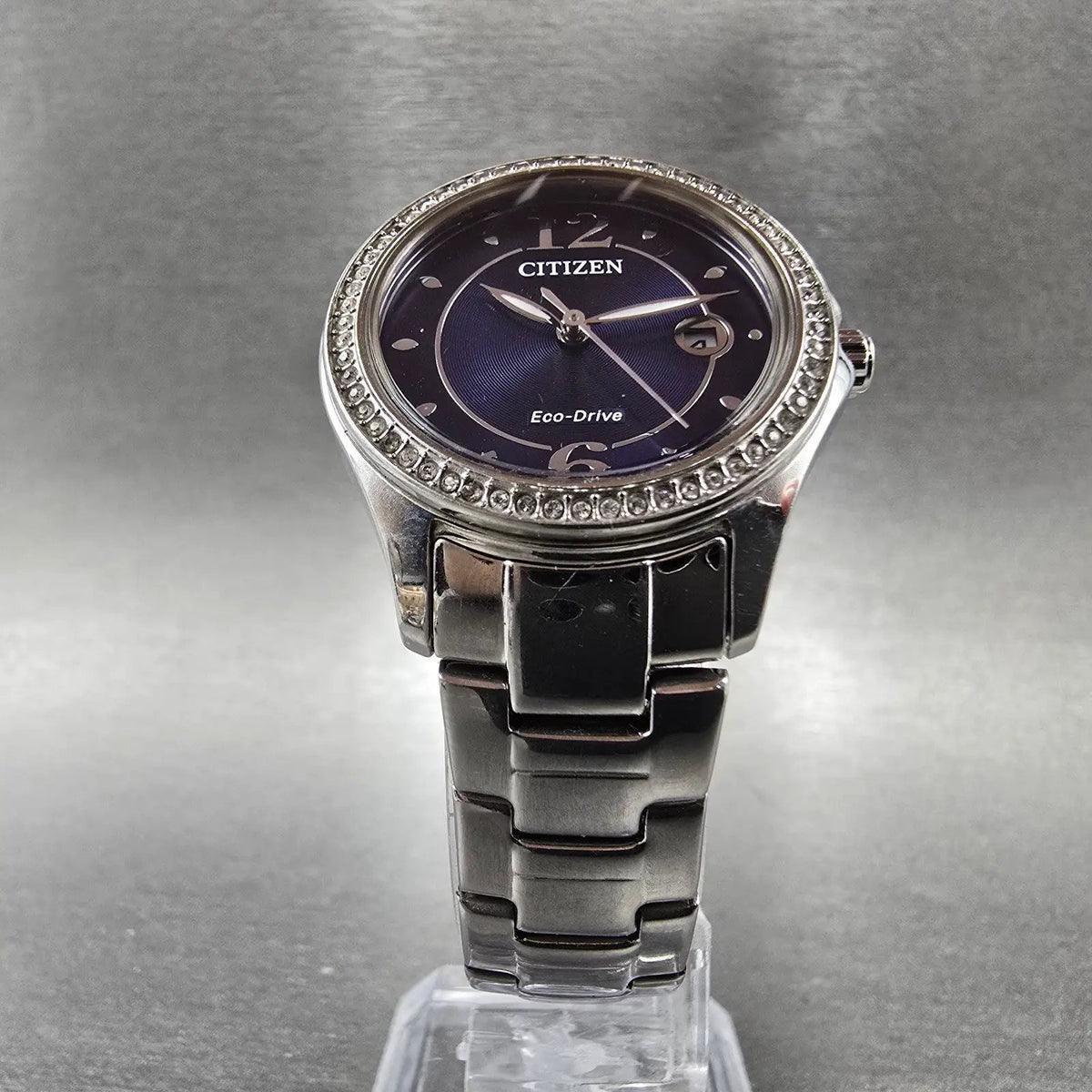 Citizen Silhouette Eco-Drive Watch Women 29mm Blue Dial Steel Date  FE1140-86L7