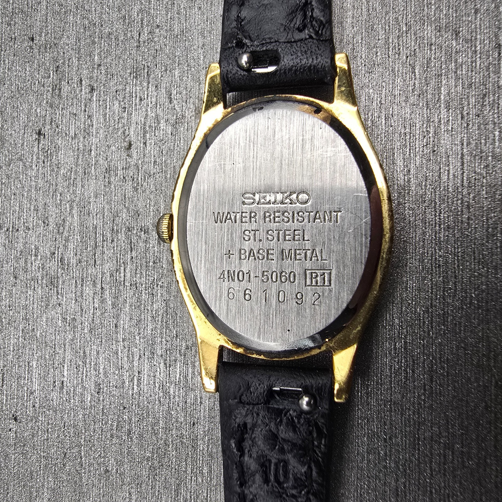 Seiko Watch Women 20mm Silver Dial Gold Tone Oval 4N01-5060 New Battery VTG A10