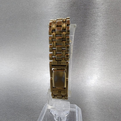 Seiko Tank Watch Women 18mm White Dial Gold Tone Rectangle V4015129 New Battery7