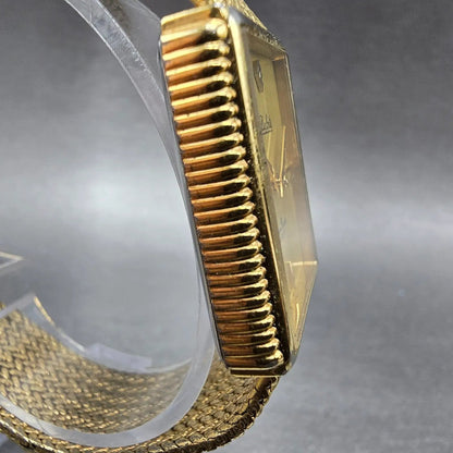 Lucien Piccard Dufonte Tank Watch Men 25mm Gold Dial Gold Tone Rectangle NewBatt3