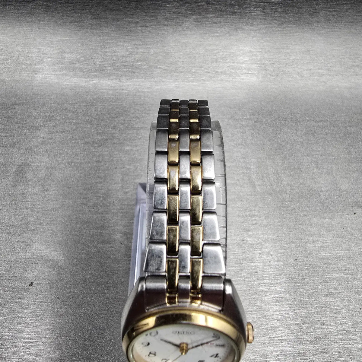 Seiko Watch Women 24mm White Dial Two Tone Daydate Round 7N83-0011 New Battery 04