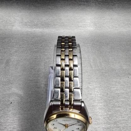 Seiko Watch Women 24mm White Dial Two Tone Daydate Round 7N83-0011 New Battery 04