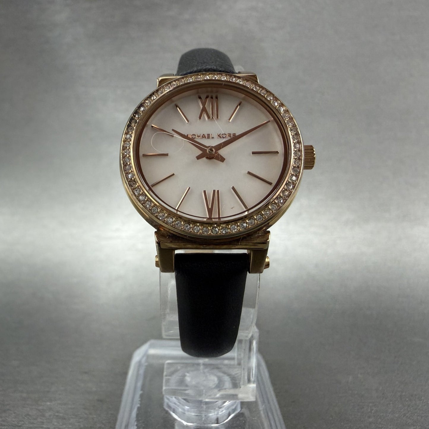 Michael Kors Sofie Watch Women 26mm MOP Dial Rose Gold Tone Round New Battery5