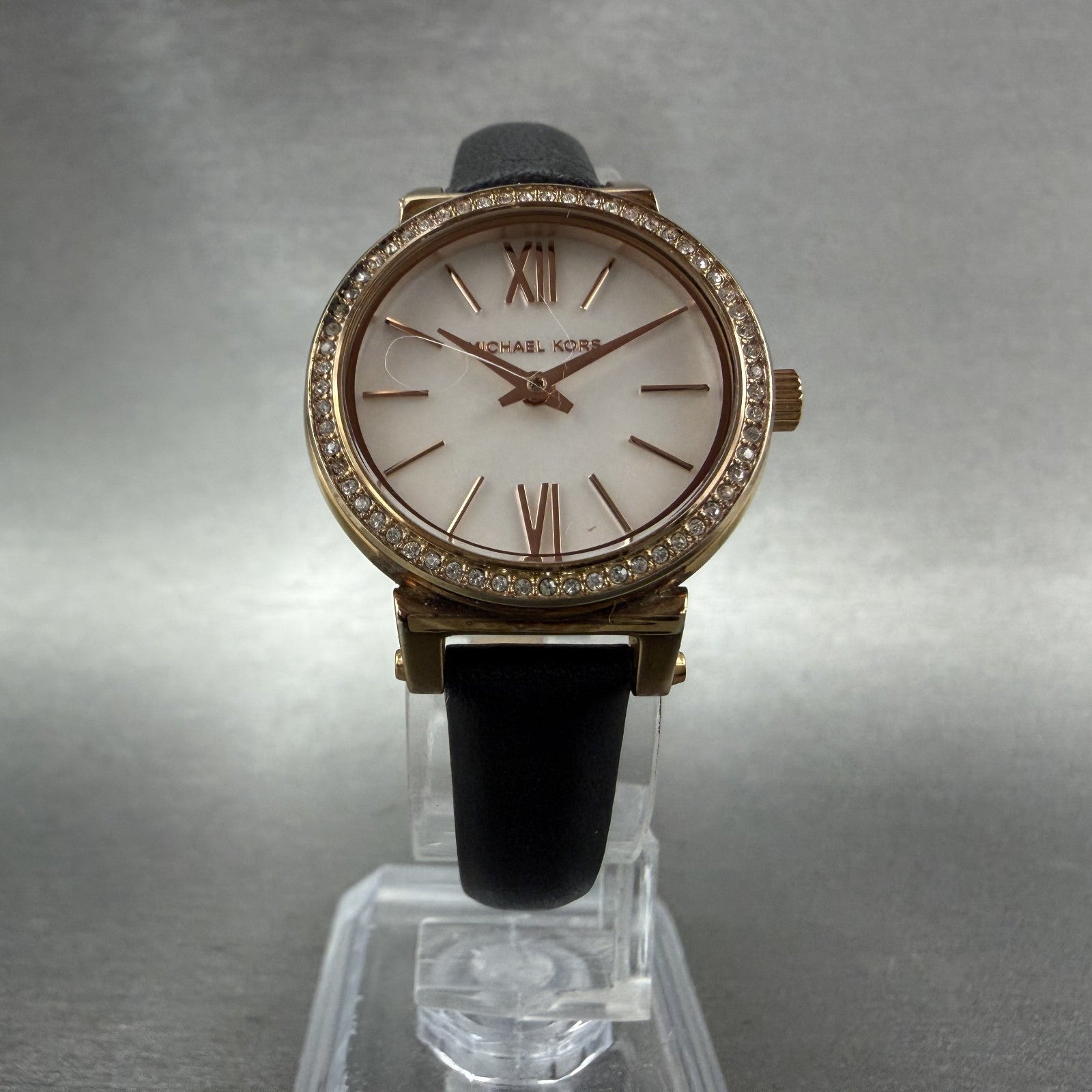 Michael Kors Sofie Watch Women 26mm MOP Dial Rose Gold Tone Round New Battery5