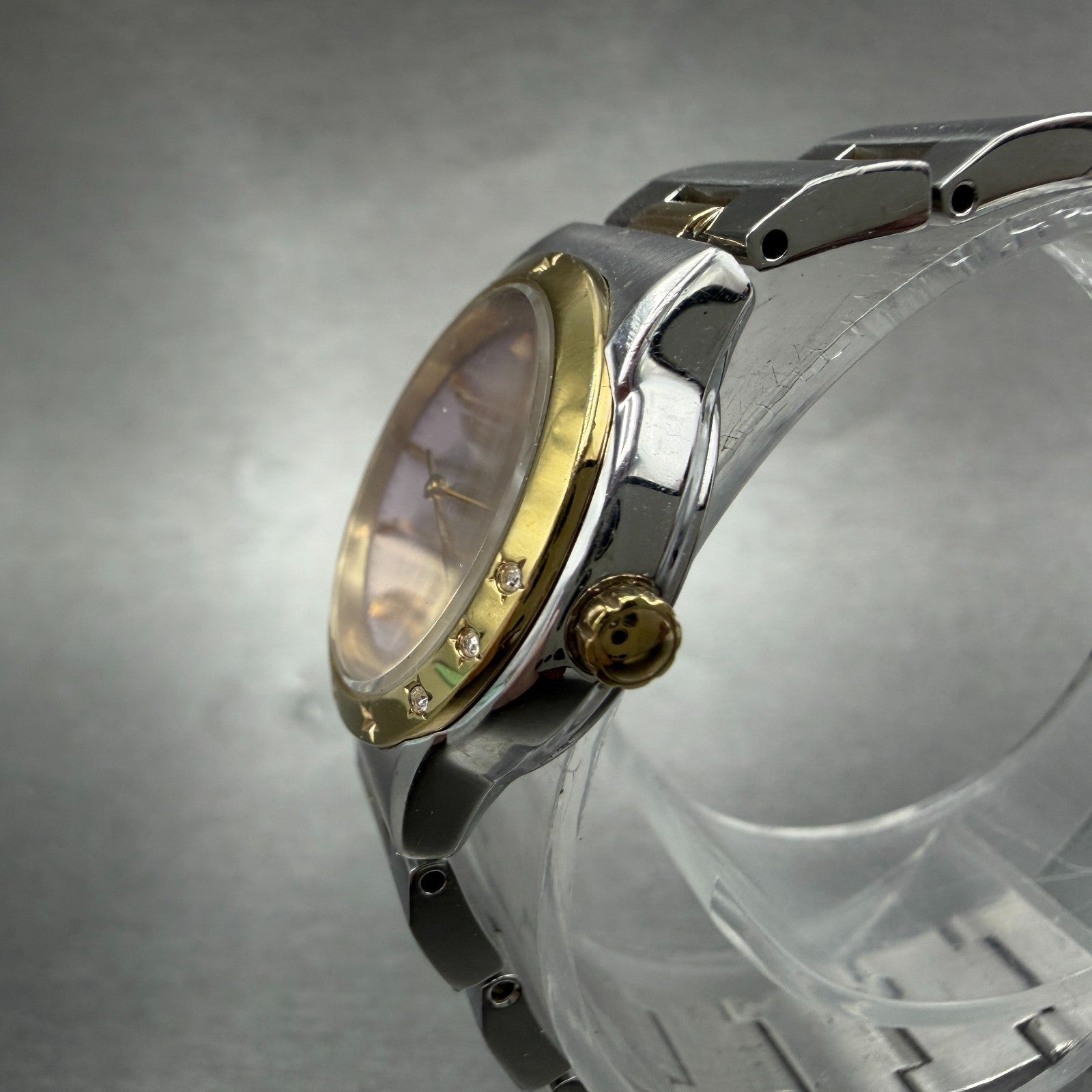 Citizen Eco-Drive Wicca Watch Women 24mm Pink Dial Two Tone Round Runs ABC2