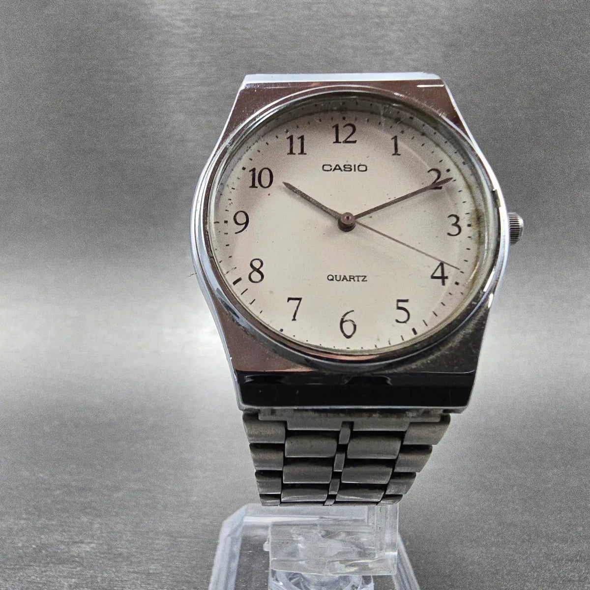 Casio MQ-336 Watch Men 33mm White Dial Silver Tone Round New Battery Vintage JP5