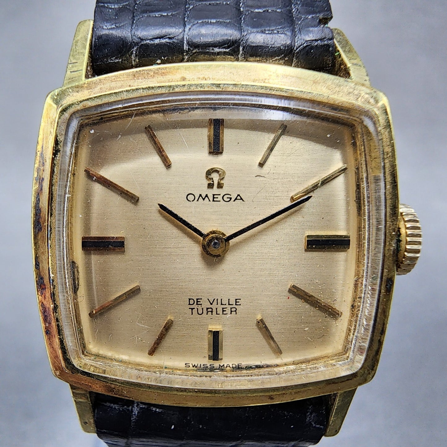 Omega De Ville Turler Watch Women 23mm Gold Dial Gold Plated Cal 620 Runs1