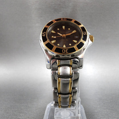 Bulova Marine Star Watch Women 27mm Black Dial Two Tone Date Round New Battery5