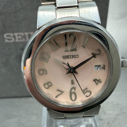 Seiko Lukia Watch Women 26mm Pink Dial Silver Tone Date 7N82-0CN0 New Battery1