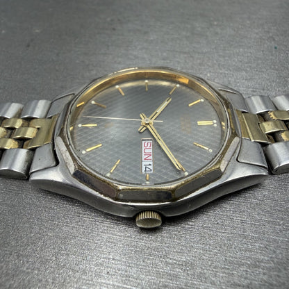 Citizen CQ Watch Men 35mm Silver Dial Two Tone Daydate 6100-K02759 PARTS4