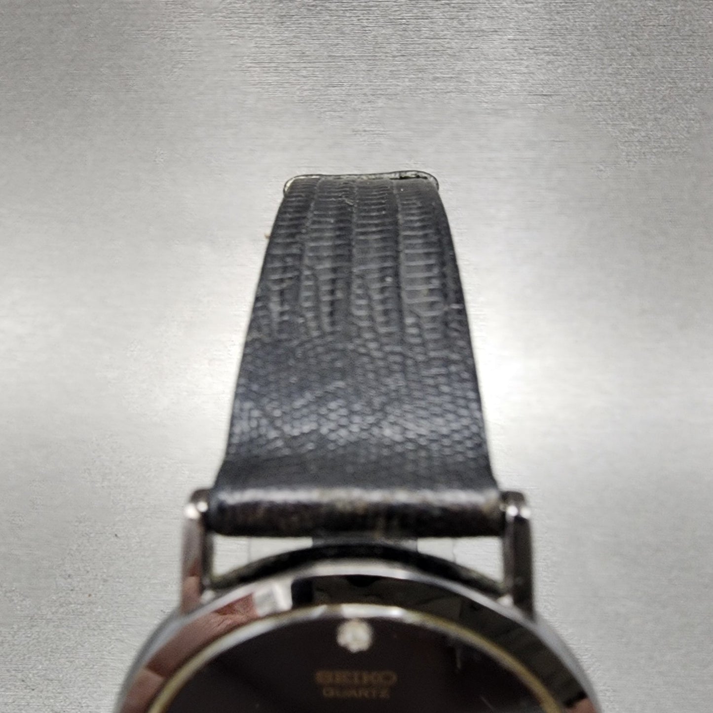 Seiko Watch Men 34mm Black Dial Black Tone Round 7n00-8a49 New Battery