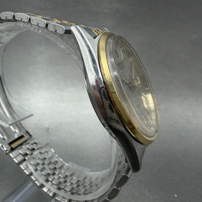 Seiko SQ Watch Men 34mm Silver Dial Two Tone Daydate Round 5H23-7009 New Battery3