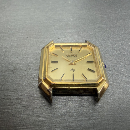 Rado Watch Women 24mm Gold Dial Gold Tone Octagon 717.9589.2 Vintage PARTS3