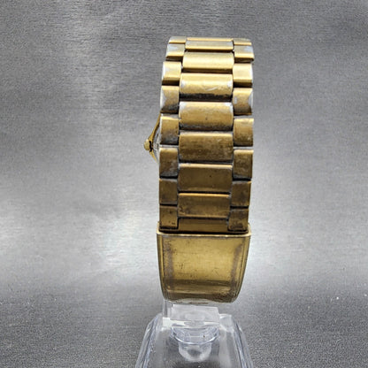 Seiko SQ 100 Watch Men 33mm Gold Dial Gold Tone Daydate Round 8123-6150 PARTS