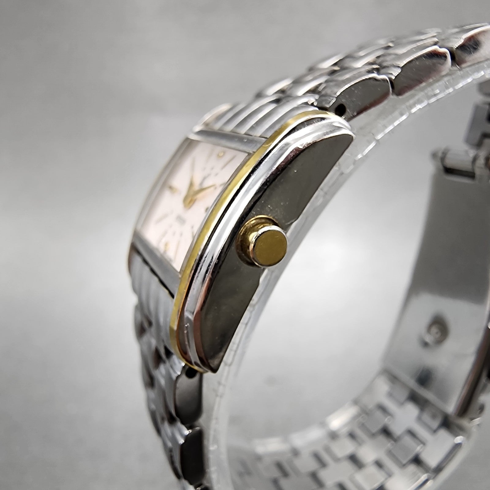 Citizen XC EcoDrive Tank Watch Women 19mm Cream Dial Two Tone Rectangle Runs3