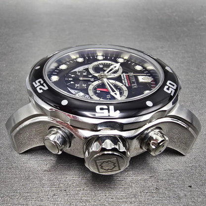Invicta Pro Diver Chronograph Watch Men 48mm Black Dial Silver Tone 6977 New Bat7