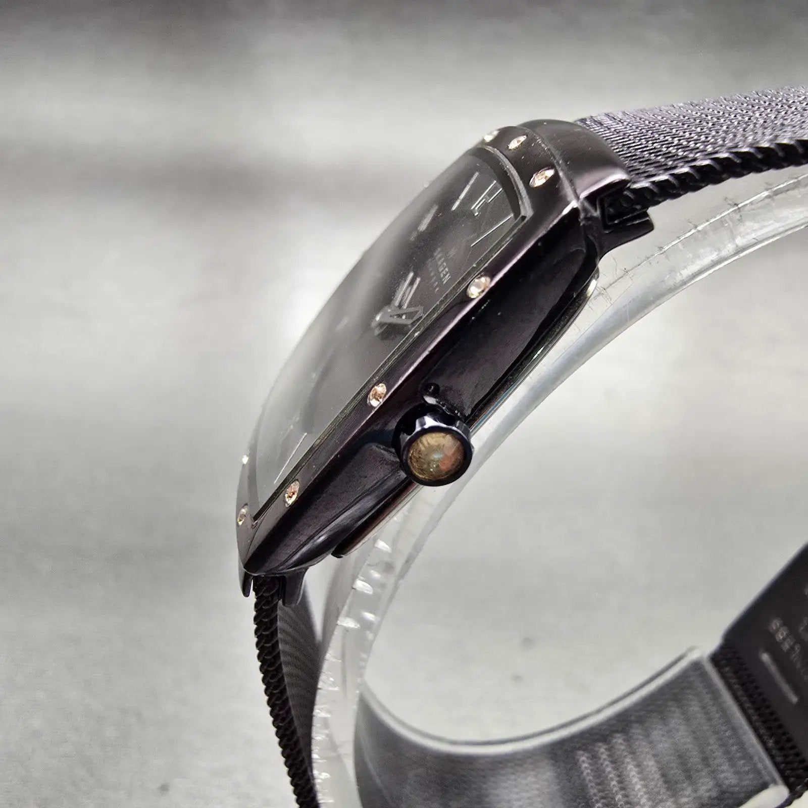 Skagen Watch Women 23mm MOP Dial Brown Tone Gemmed Rectangle 396XXSM New Battery2