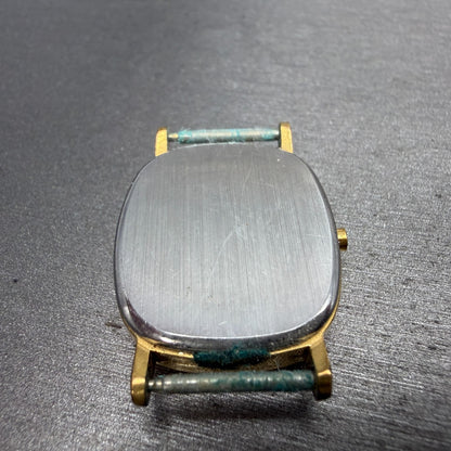 Tissot Stylist Tank Watch Women 22mm Gold Dial Gold Tone Rectangle VTG PARTS10