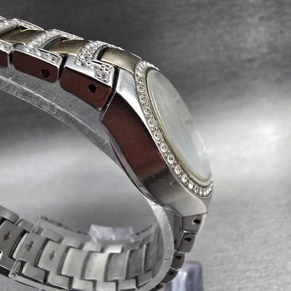 Bulova Watch Women MOP Dial Two Tone Gemmed Round 98L198 New Battery3