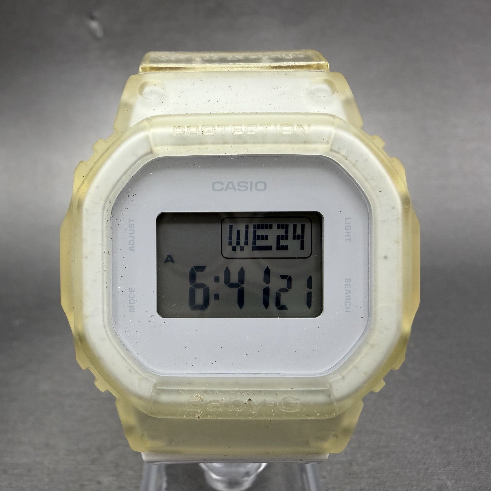 Casio Baby-G BGD-501 Watch Women 40mm Digital White Clear Alarm Chrono New Batt0