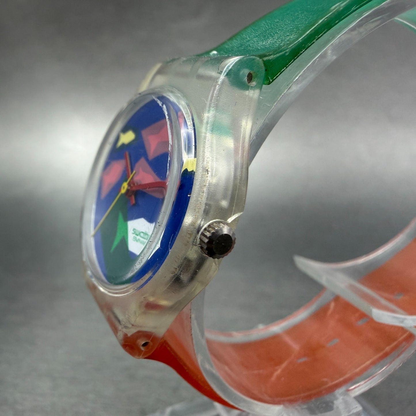 Swatch Aqua Dream Watch Women  25mm Blue Dial Clear Tone Round LK100 New Batt2