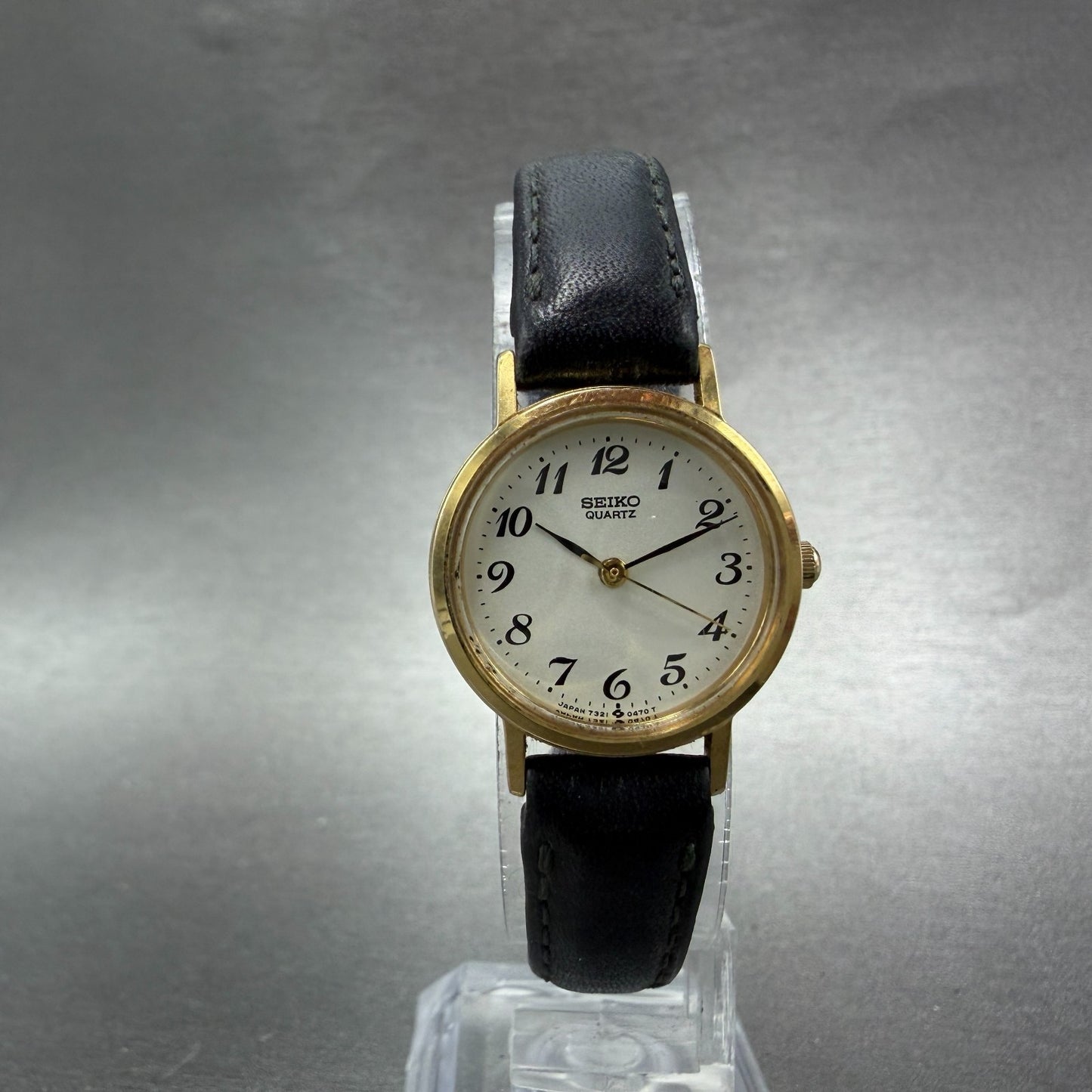Seiko Watch Women 23mm White Dial Gold Tone Round 7321-0100 New Battery Vintage5