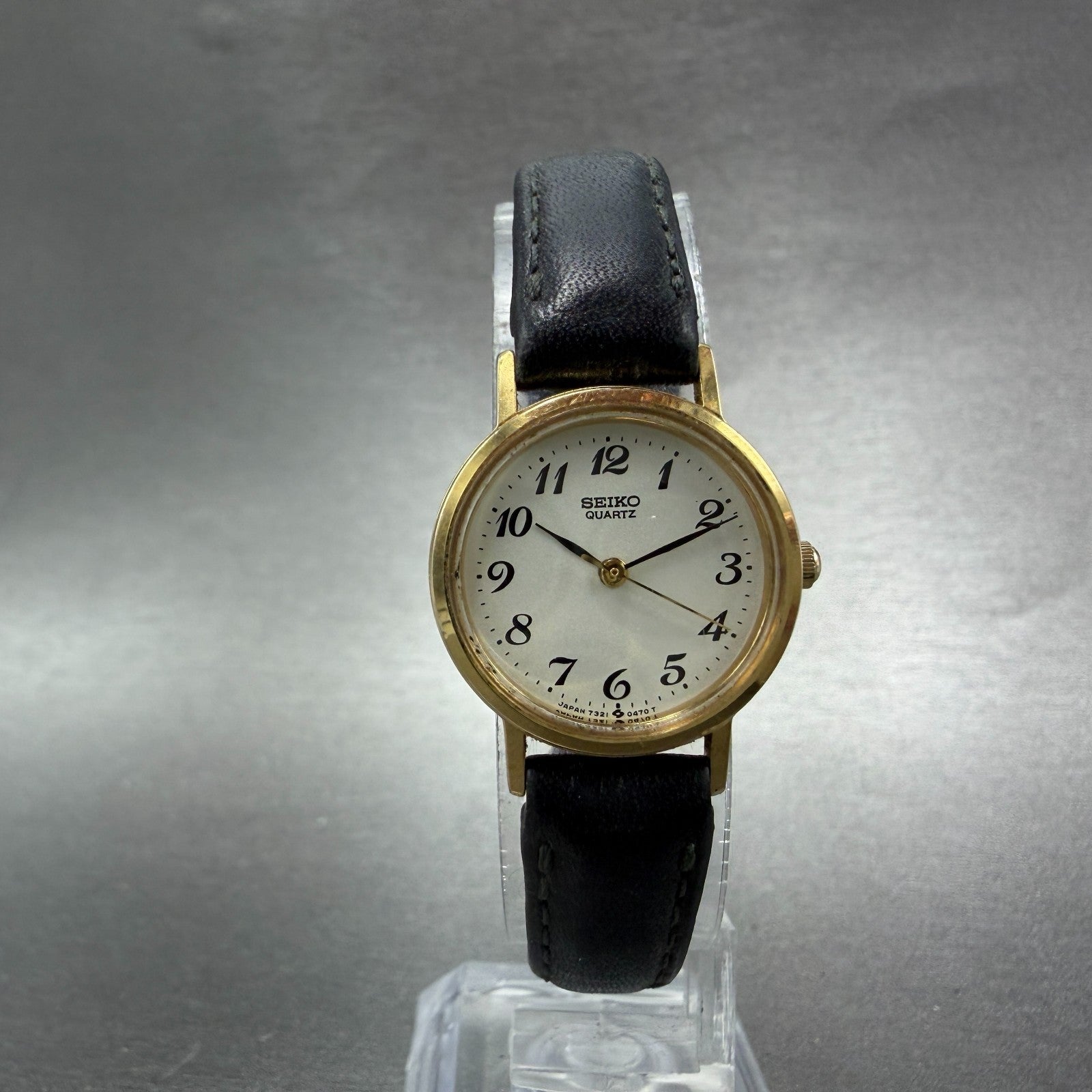 Seiko Watch Women 23mm White Dial Gold Tone Round 7321-0100 New Battery Vintage5