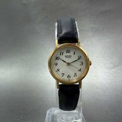 Seiko Watch Women 23mm White Dial Gold Tone Round 7321-0100 New Battery Vintage5
