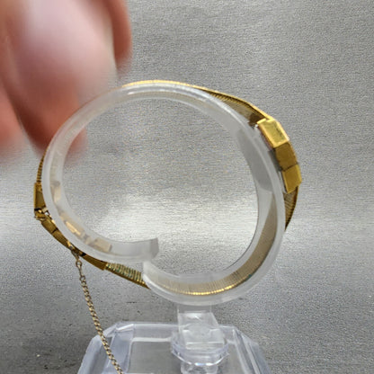 Hamilton Watch Women 26mm Gold Dial Gold Octagon 9220 New Battery Vintage8