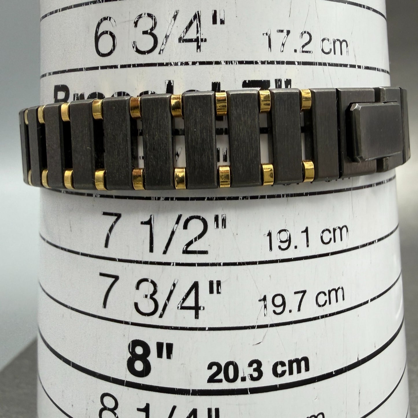 Seiko Lassale Tank Watch Women 16mm Black Dial Gray & Gold Rectangle 1E50 NOS10