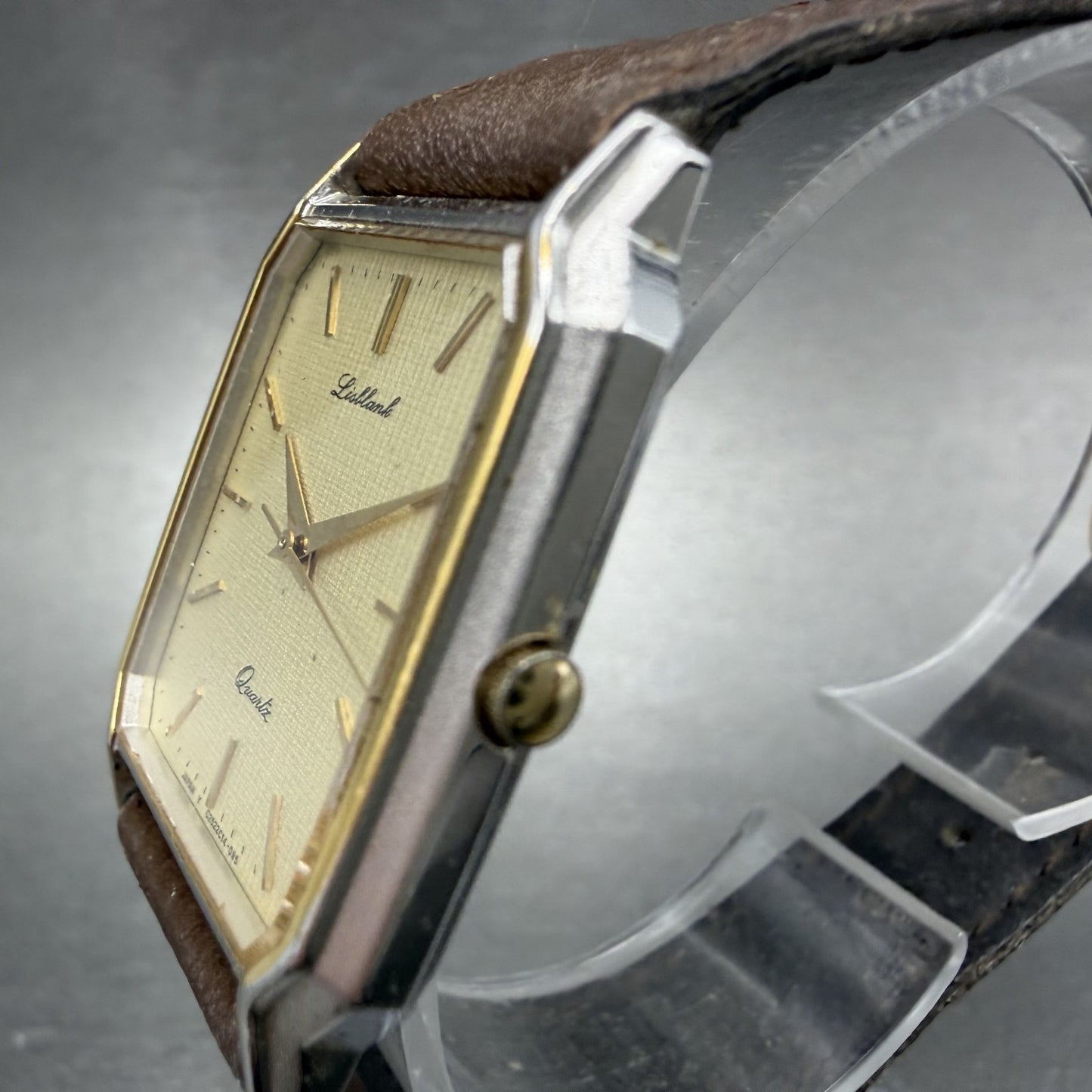Orient Lisblank Tank Watch Men 27mm Champagne Dial Silver Tone Octagon New Batt2