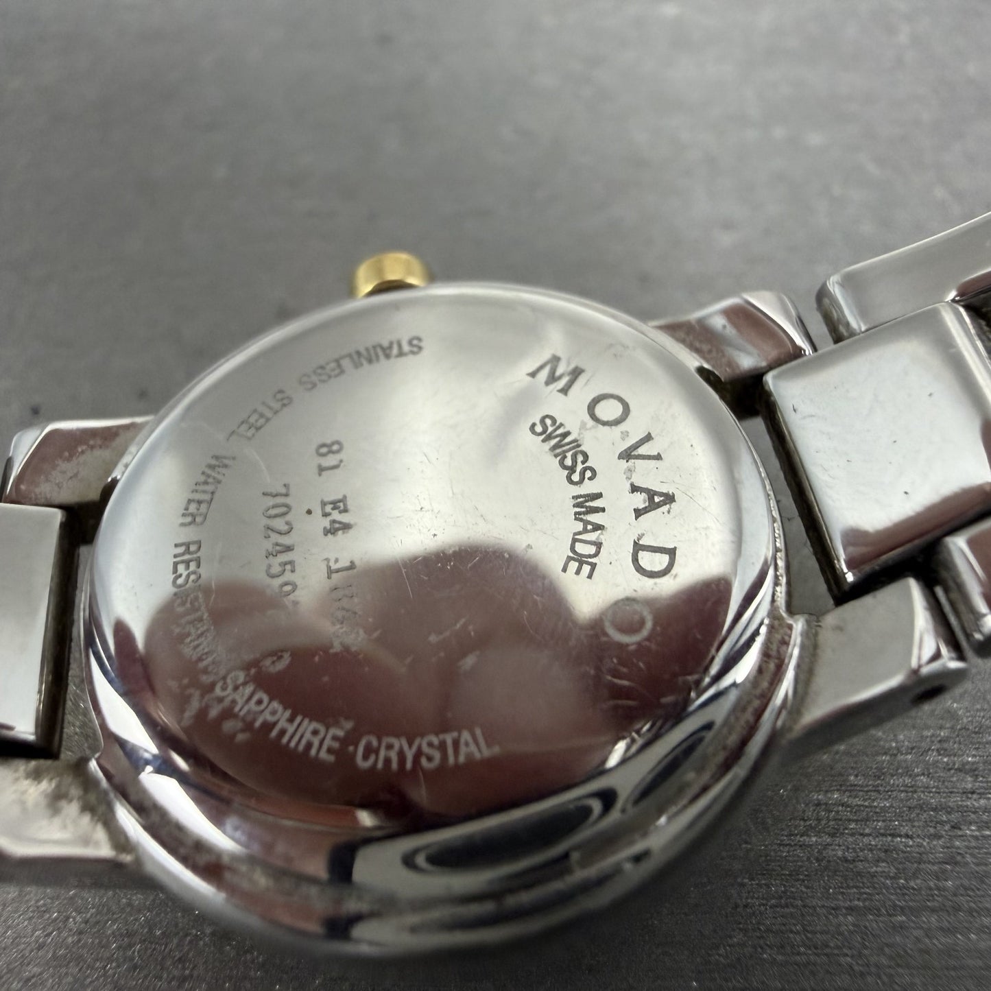 Movado Amorosa Watch Women 24mm Black Dial Two Tone Round 81 E4 1842 New Battery9