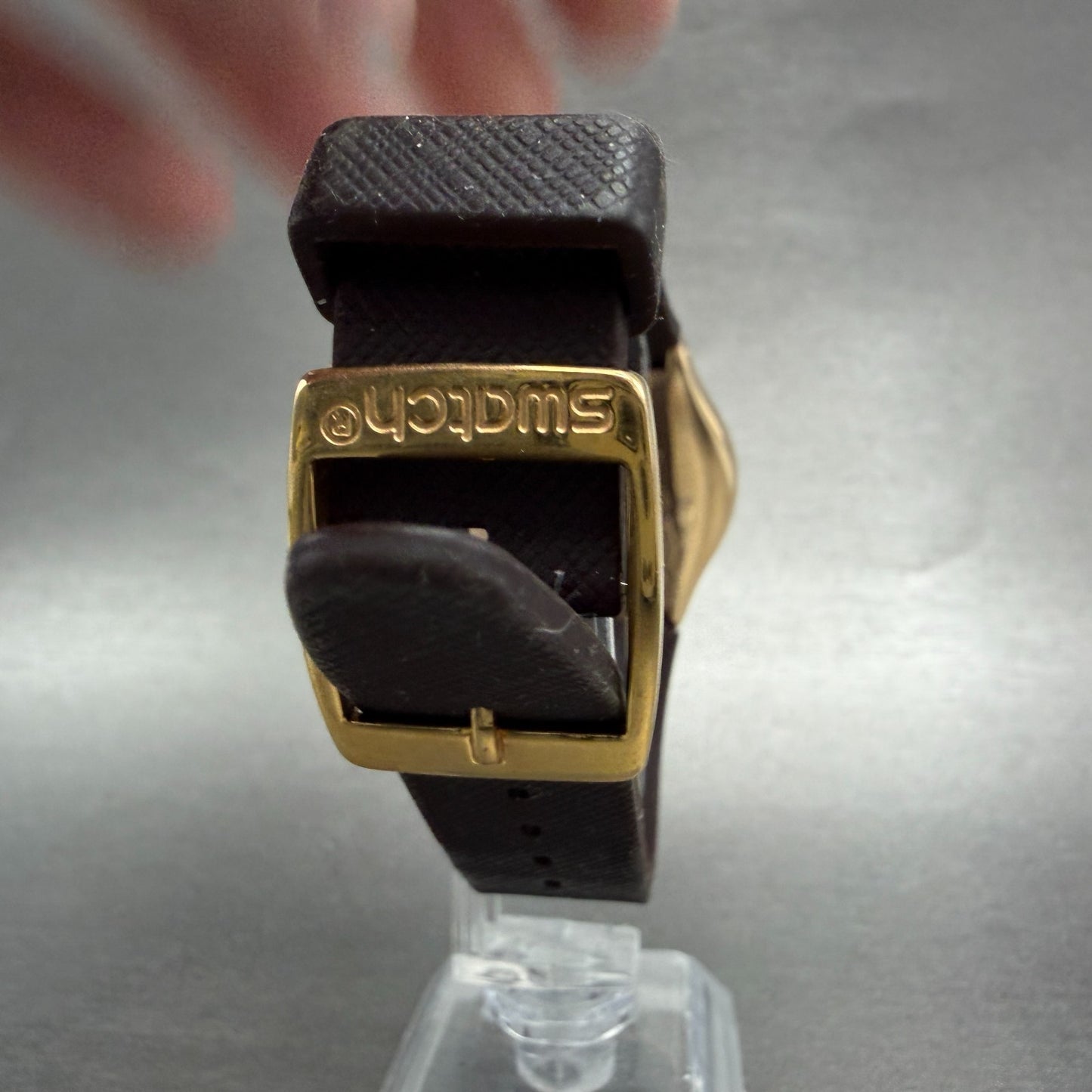 Swatch Irony Brownee Watch Women 33mm Rose Dial Rose Gold Daydate Round New Batt7