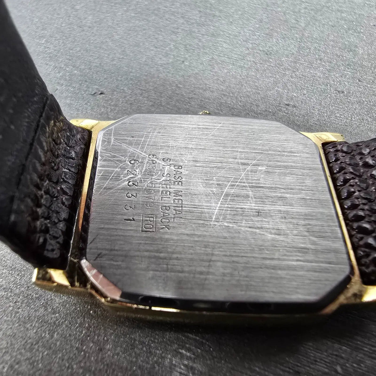 Seiko Tank Watch Men 26mm Brown Dial Gold Hexagon 5P30-5079 PARTS Vintage10