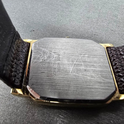 Seiko Tank Watch Men 26mm Brown Dial Gold Hexagon 5P30-5079 PARTS Vintage10