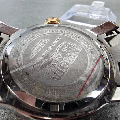 Invicta Pro Diver Chronograph Watch Men 49mm Black Dial Two Tone 80036 New Batt9