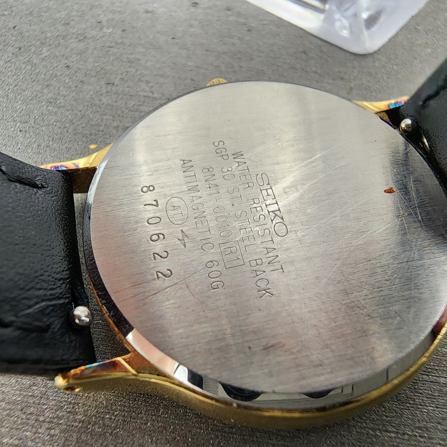 Seiko Dolce Watch Men 31mm Champagne Dial Gold Tone 8n416010 New Battery9
